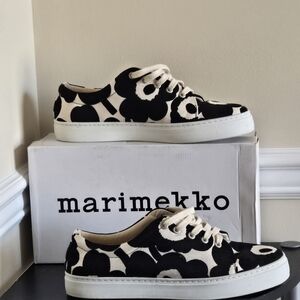 Marimekko Black and White Floral Sneakers